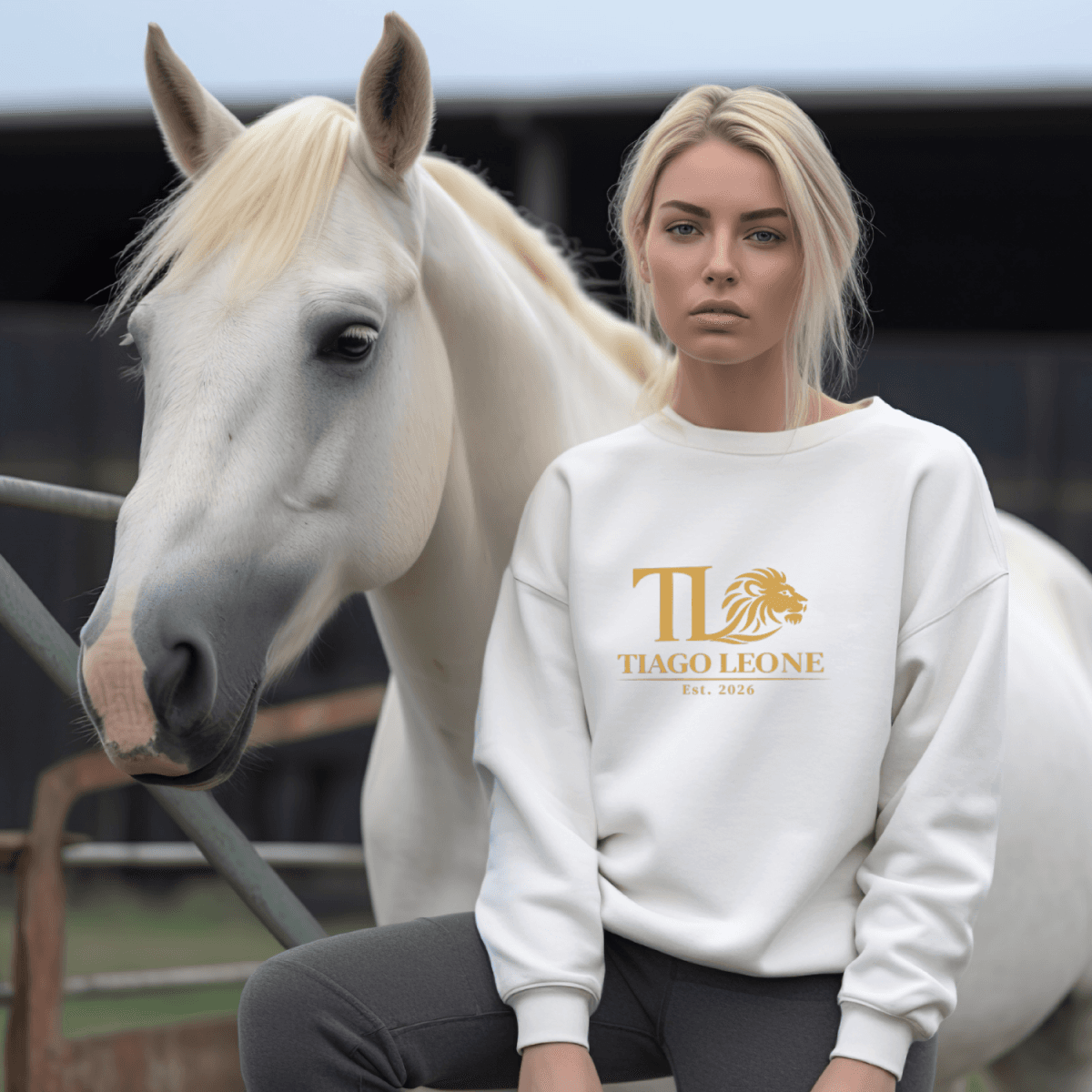 Tiago Leone Classic Hoodie - Frau mit Pferd