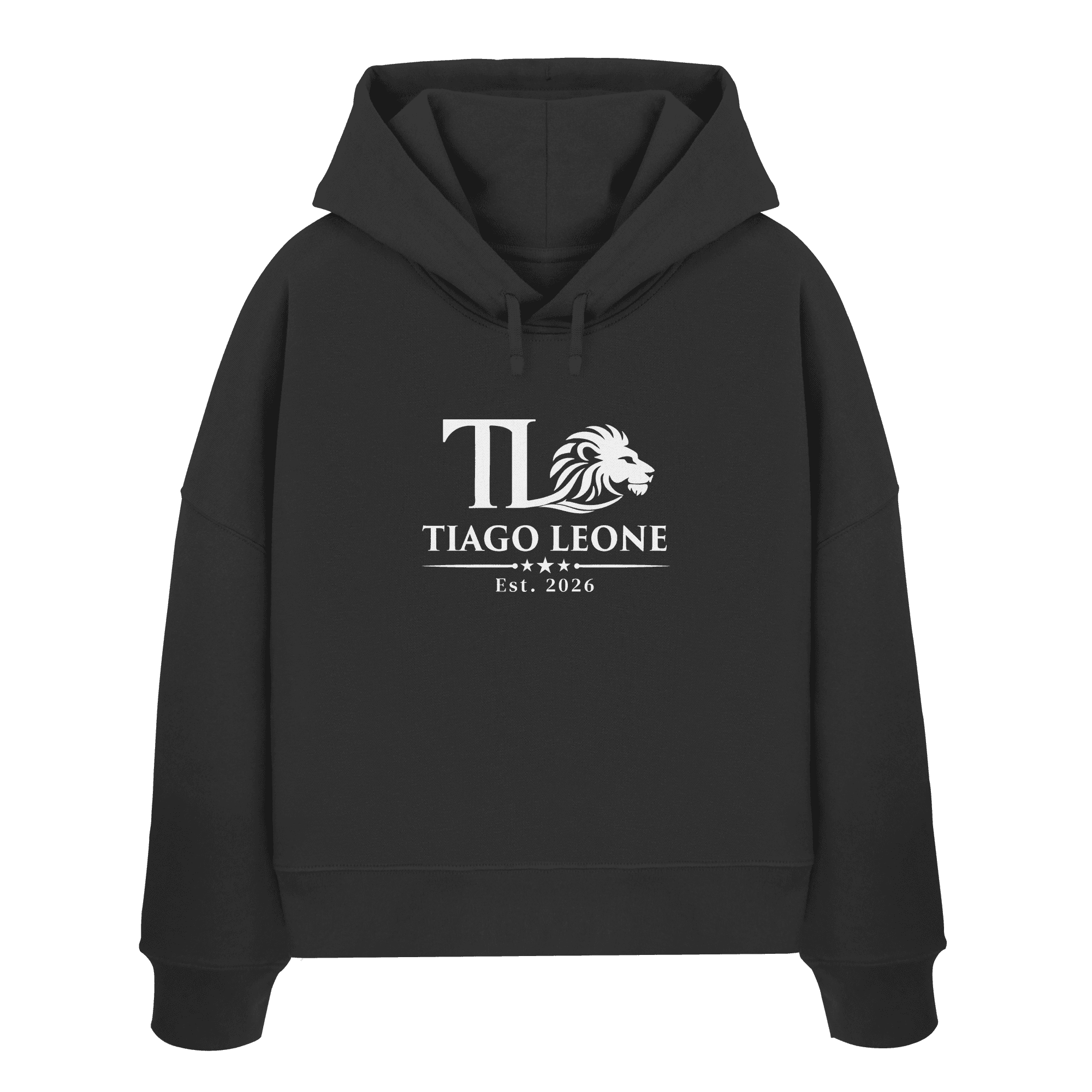 TIAGO LEONE Womens Organic Boxcut Hoodie Black