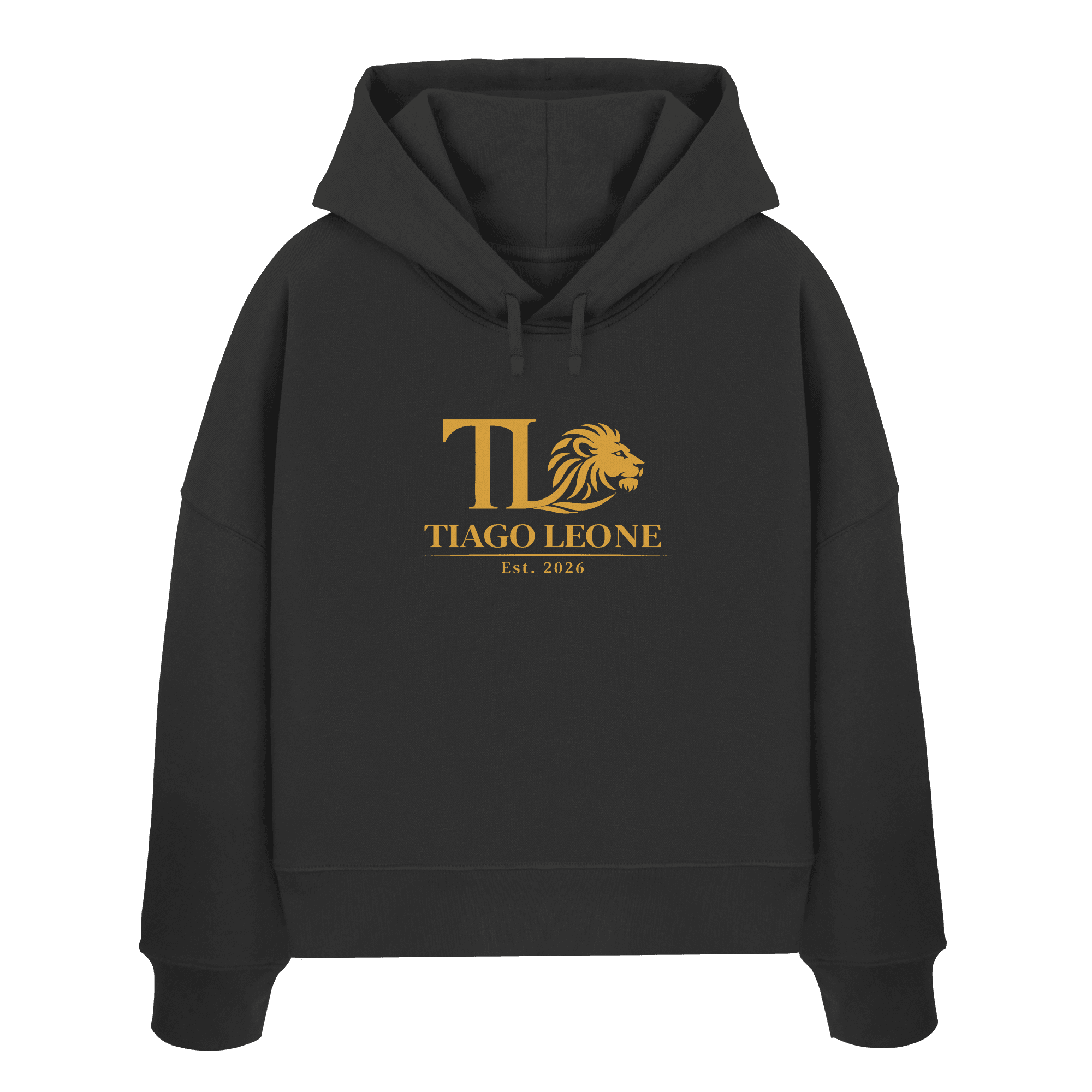 TIAGO LEONE Womens Organic Boxcut Hoodie Black